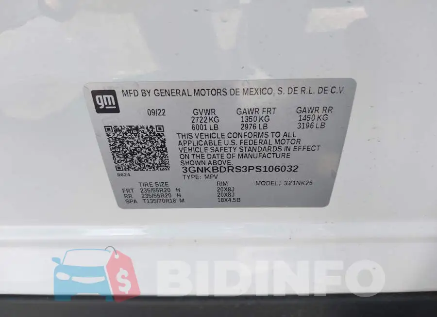 3GNKBDRS3PS106032 Photo# 9