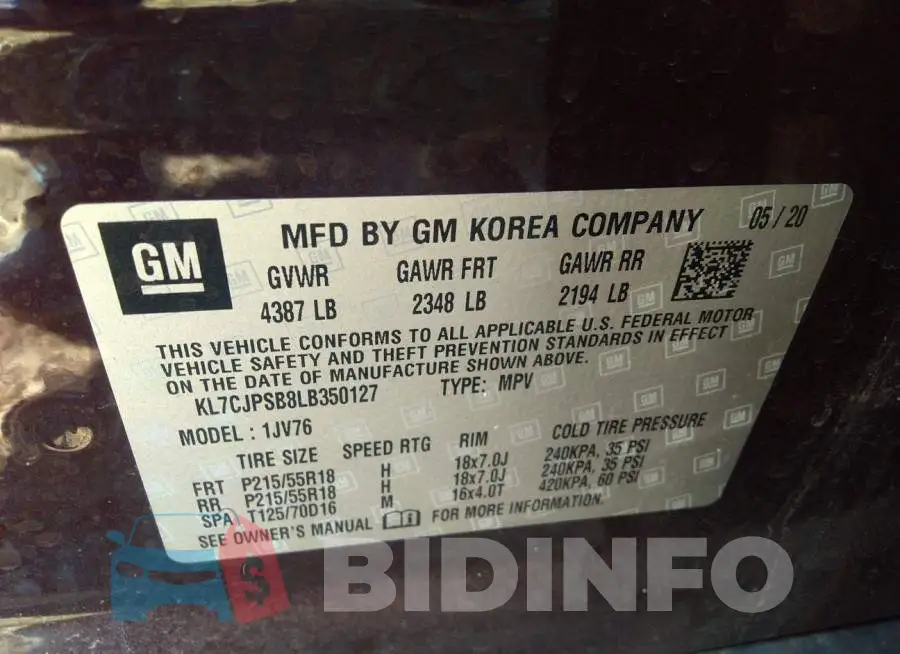 KL7CJPSB8LB350127 Photo# 9