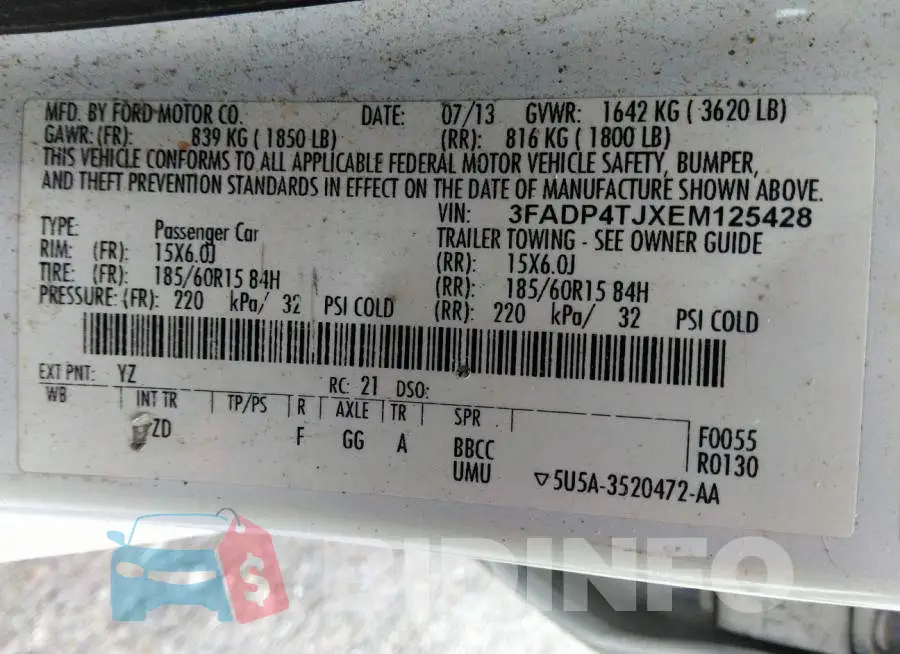 3FADP4TJXEM125428 Photo# 9