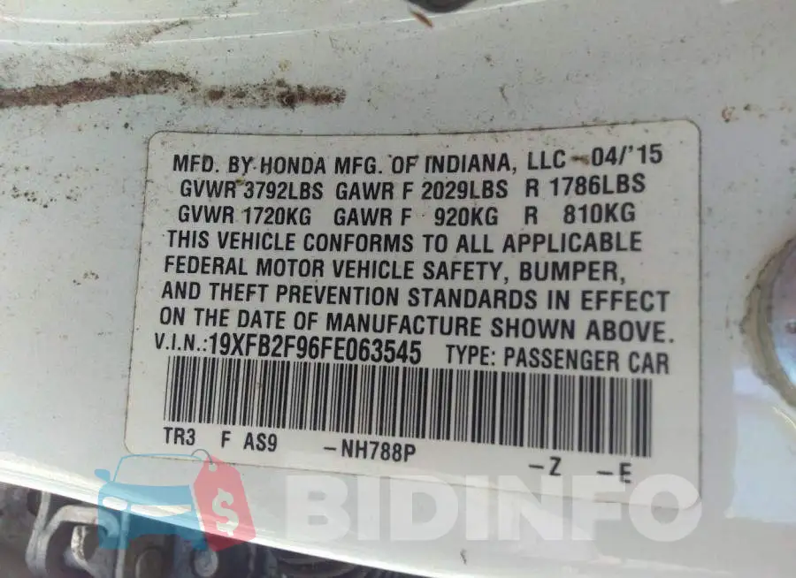 19XFB2F96FE063545 Photo# 9