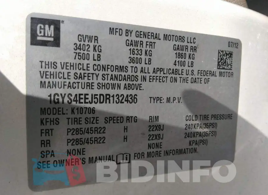 1GYS4EEJ5DR132436 Photo# 9