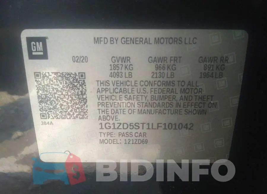 1G1ZD5ST1LF101042 Photo# 9