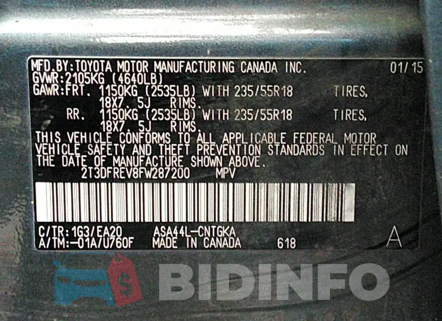 2T3DFREV8FW287200 Photo# 9