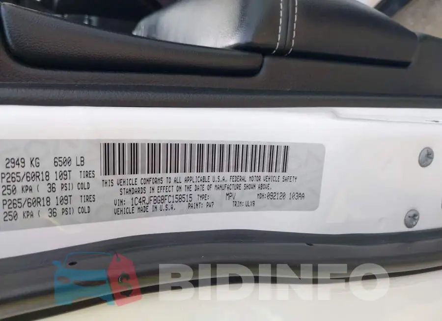 1C4RJFBG8FC158515 Photo# 9