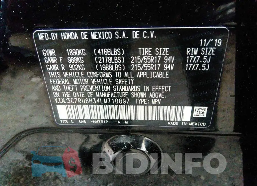3CZRU6H34LM710897 Photo# 9