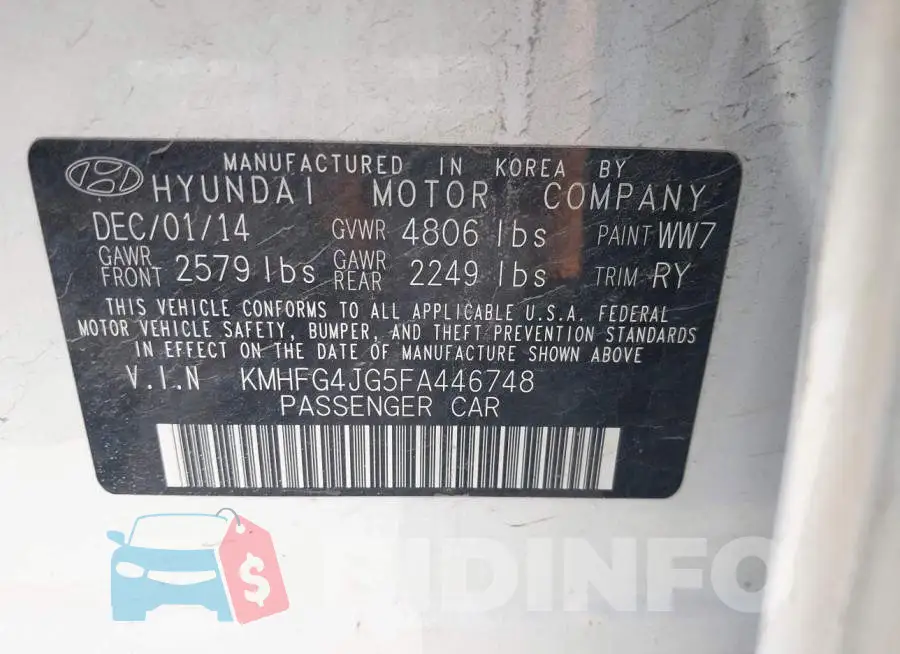 KMHFG4JG5FA446748 Photo# 9