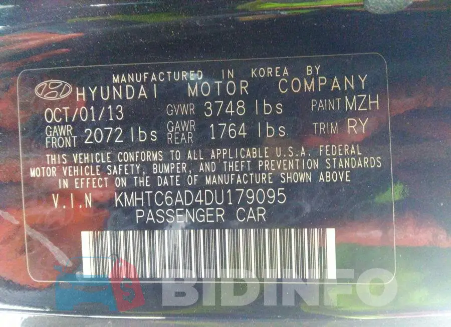 KMHTC6AD4DU179095 Photo# 9