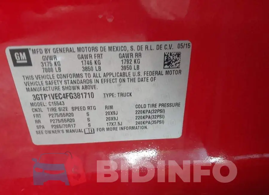 3GTP1VEC4FG381710 Photo# 9