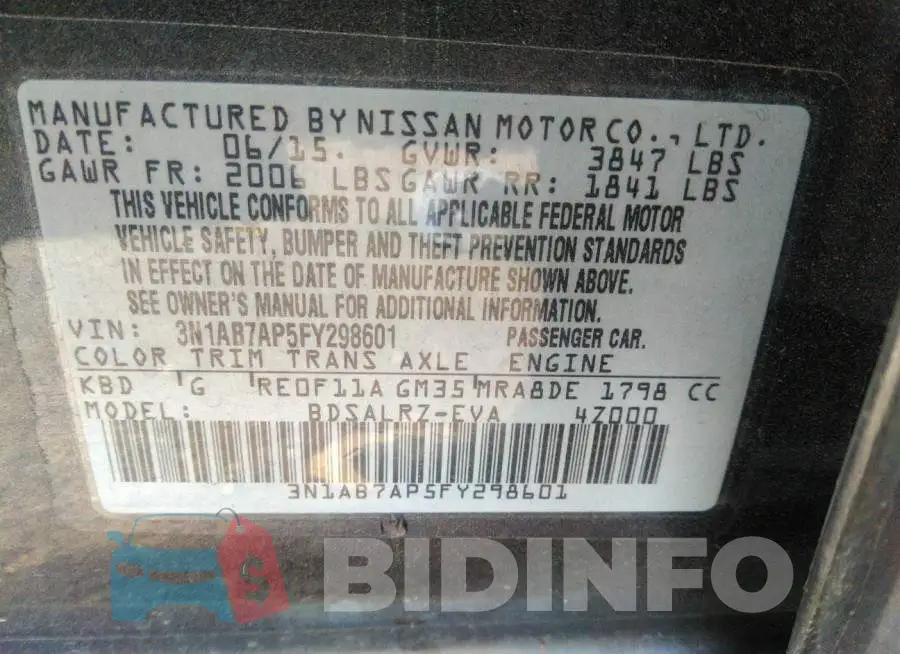 3N1AB7AP5FY298601 Photo# 9