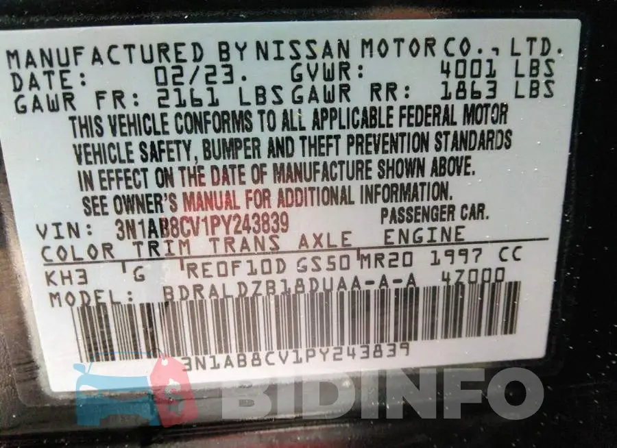 3N1AB8CV1PY243839 Photo# 9