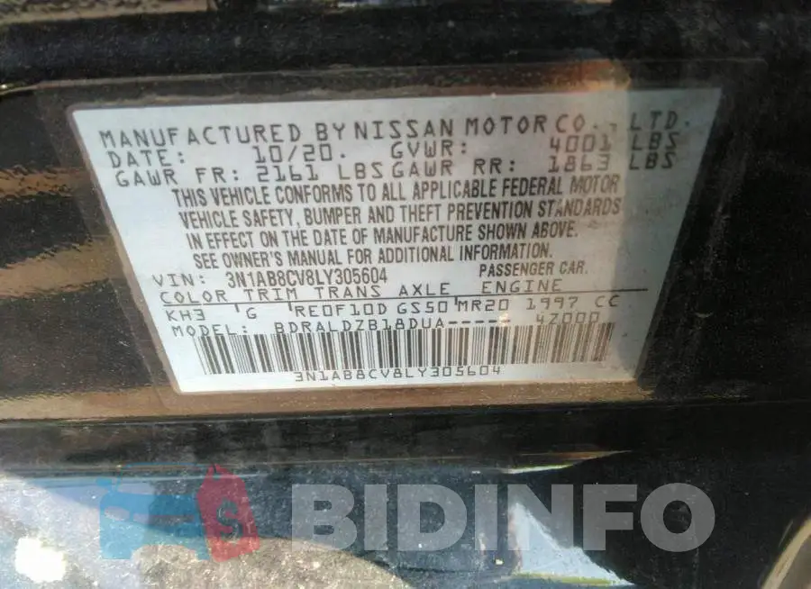 3N1AB8CV8LY305604 Photo# 9
