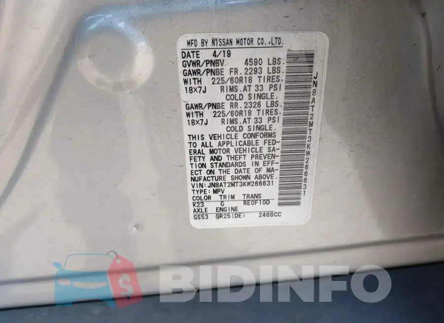 JN8AT2MT3KW266631 Photo# 9