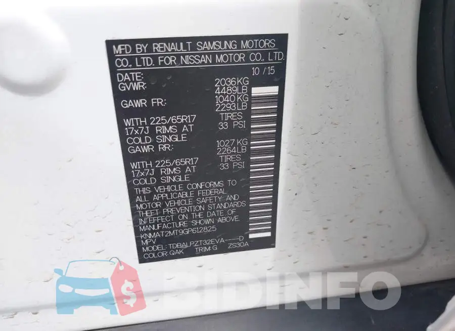 KNMAT2MT9GP612825 Photo# 9