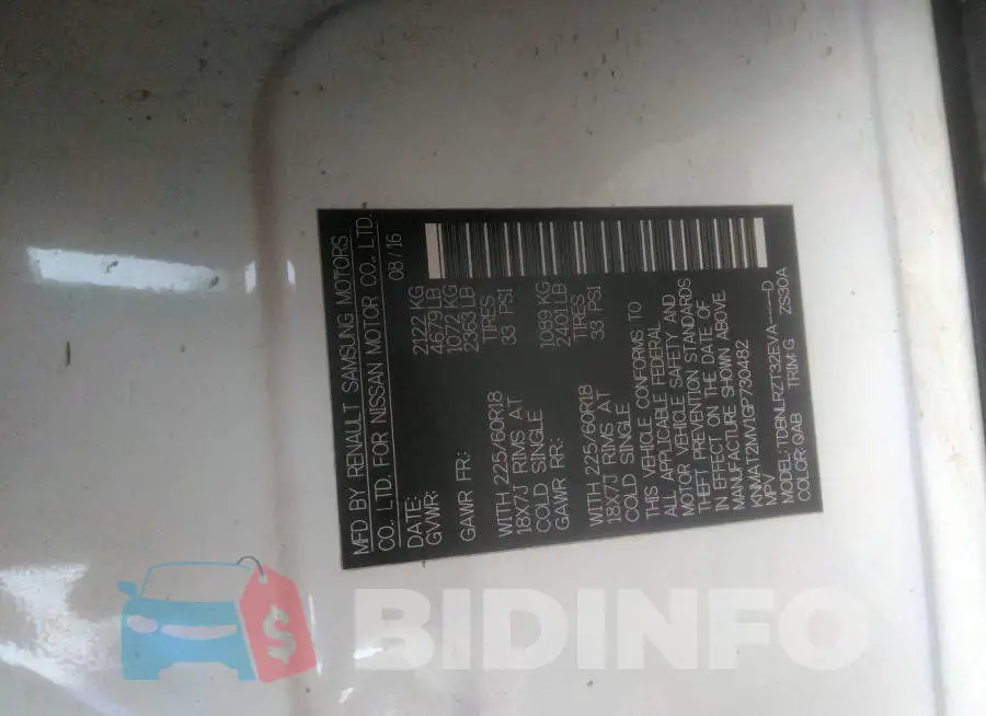 KNMAT2MV1GP730482 Photo# 9