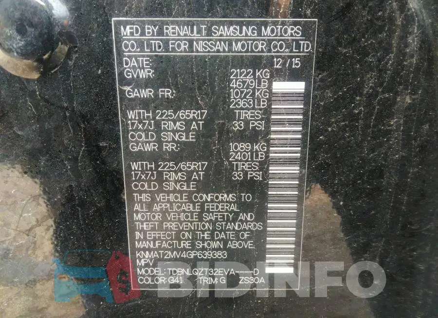 KNMAT2MV4GP639383 Photo# 9