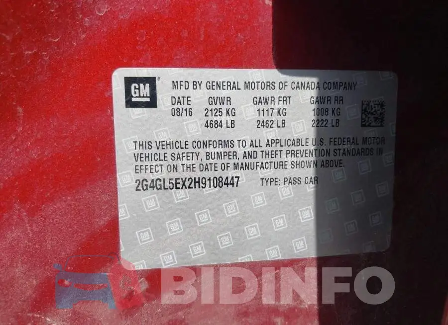 2G4GL5EX2H9108447 Photo# 9