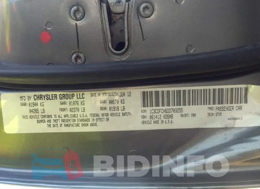 1C3CDFCH6DD703255 Photo# 9