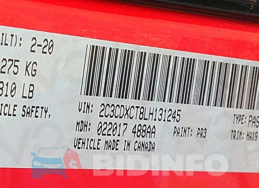 2C3CDXCT8LH131245 Photo# 9