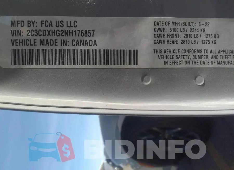 2C3CDXHG2NH176857 Photo# 9