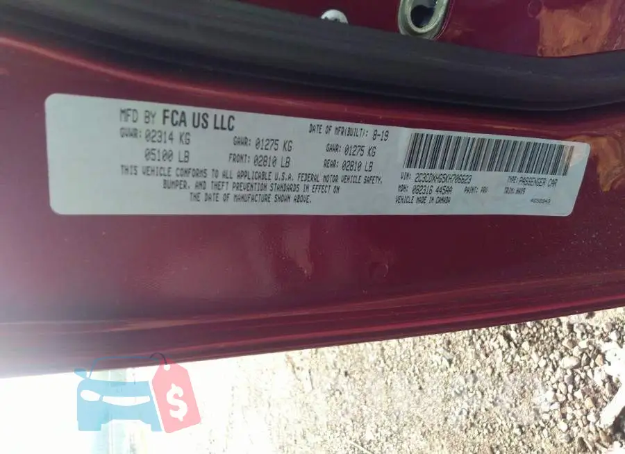 2C3CDXHG5KH706623 Photo# 9