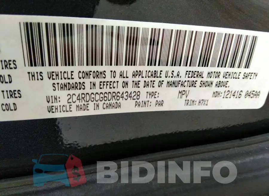 2C4RDGCG6DR643428 Photo# 9