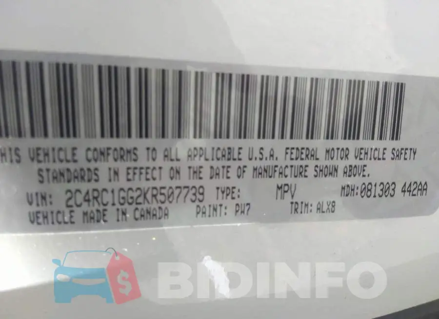 2C4RC1GG2KR507739 Photo# 9
