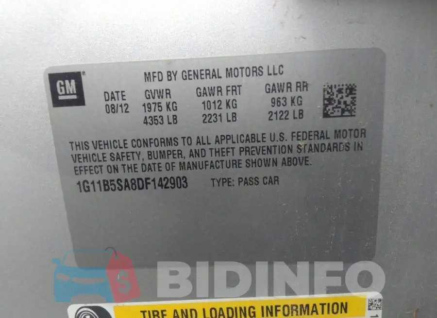 1G11B5SA8DF142903 Photo# 9