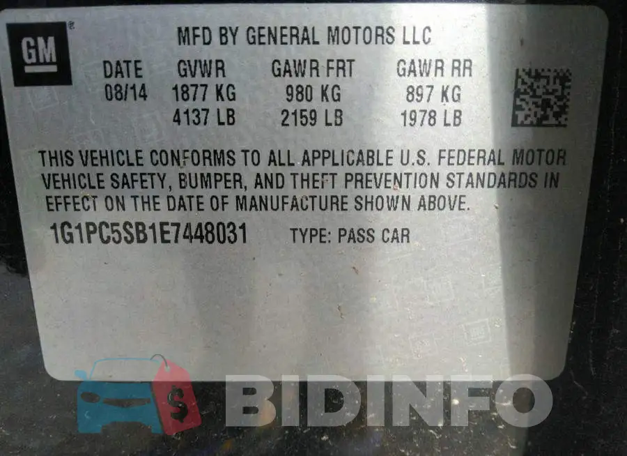1G1PC5SB1E7448031 Photo# 9