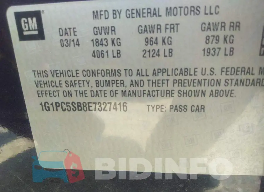 1G1PC5SB8E7327416 Photo# 9