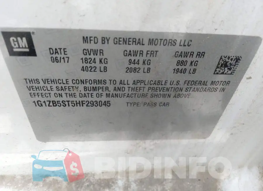 1G1ZB5ST5HF293045 Photo# 9