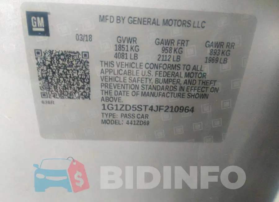 1G1ZD5ST4JF210964 Photo# 9