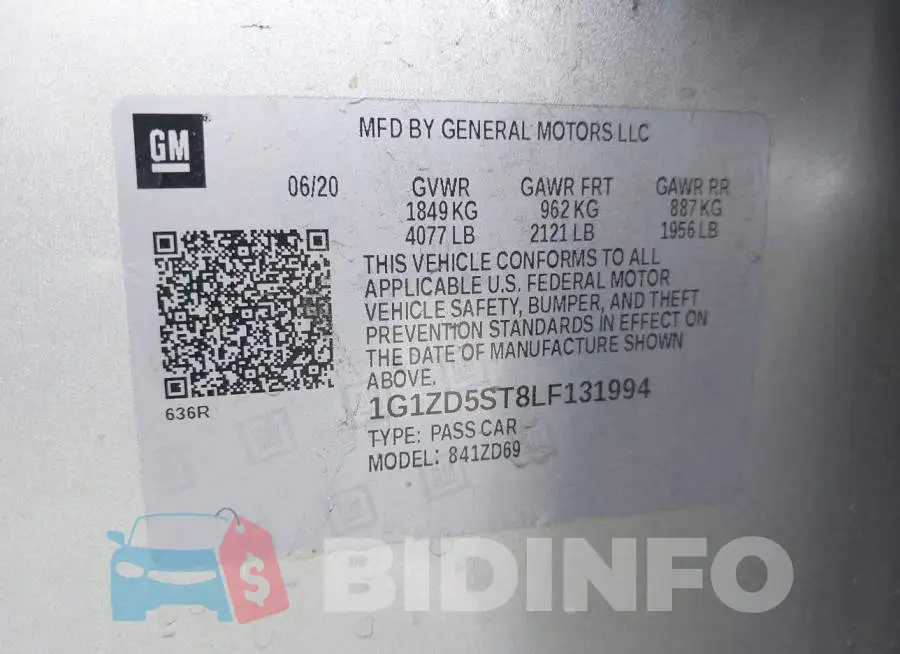 1G1ZD5ST8LF131994 Photo# 9