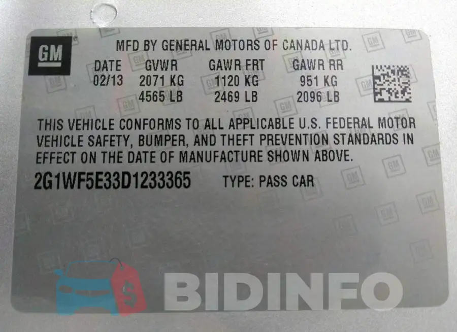 2G1WF5E33D1233365 Photo# 9