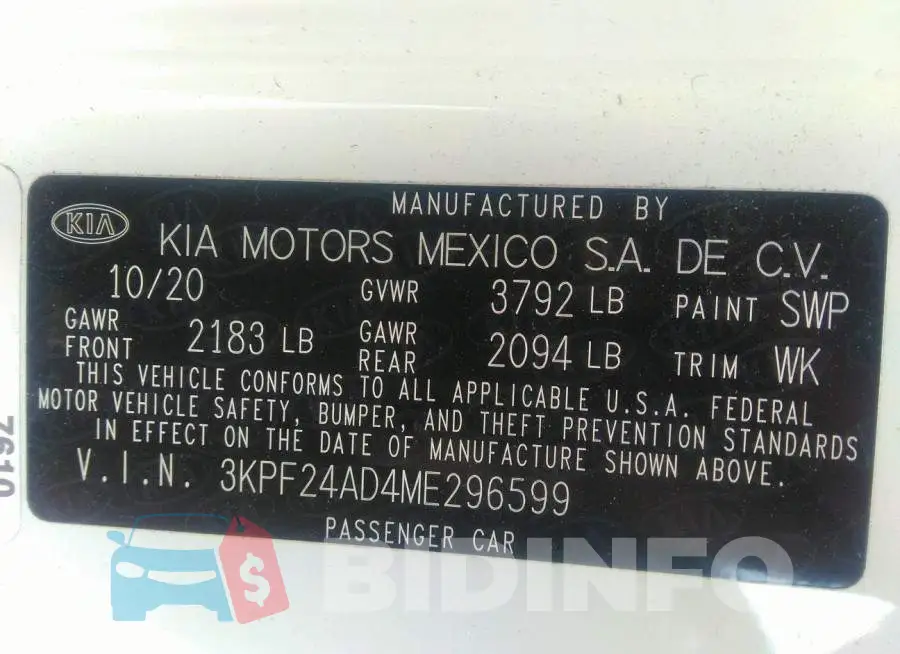 3KPF24AD4ME296599 Photo# 9