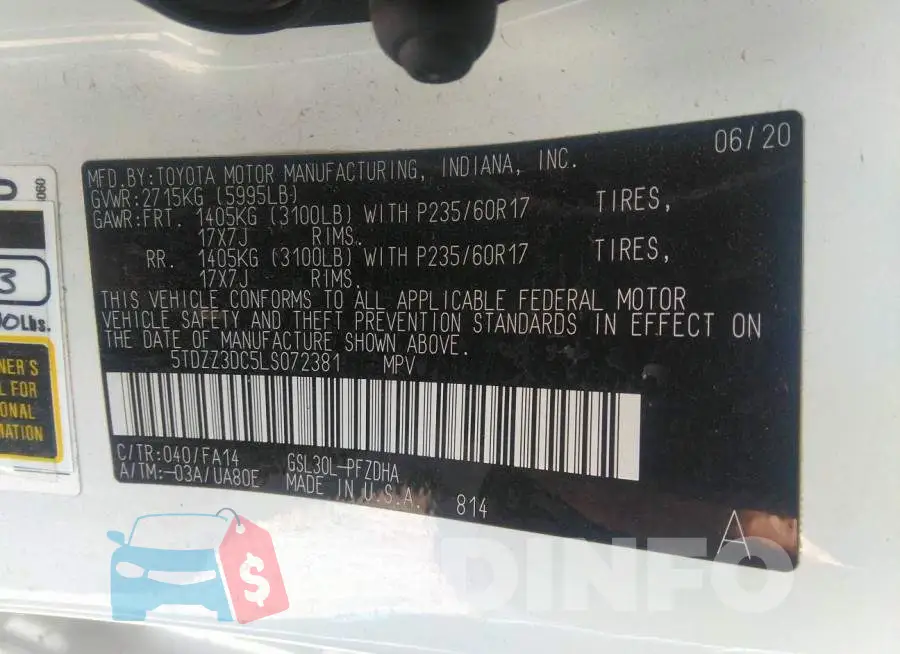 5TDZZ3DC5LS072381 Photo# 9