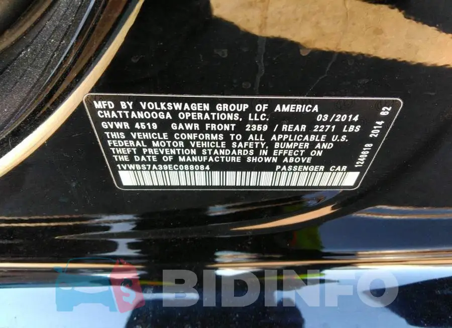 1VWBS7A39EC088084 Photo# 9