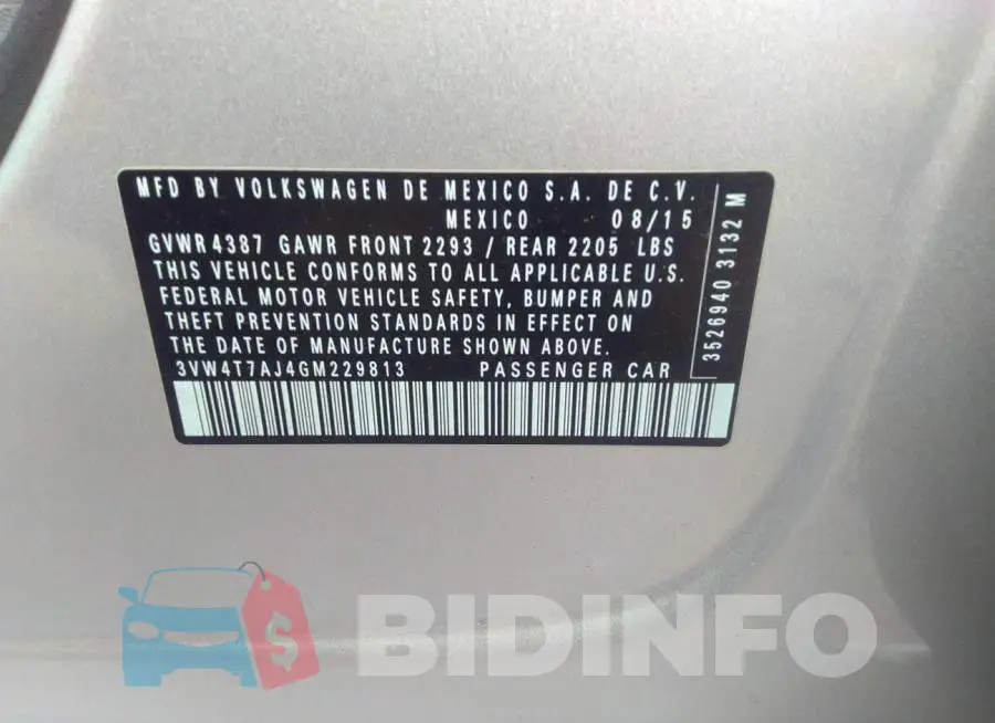 3VW4T7AJ4GM229813 Photo# 9