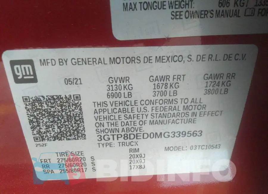 3GTP8DED0MG339563 Photo# 9