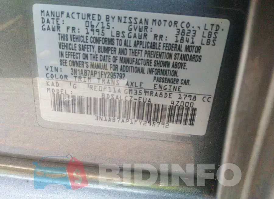 3N1AB7AP1FY295792 Photo# 9