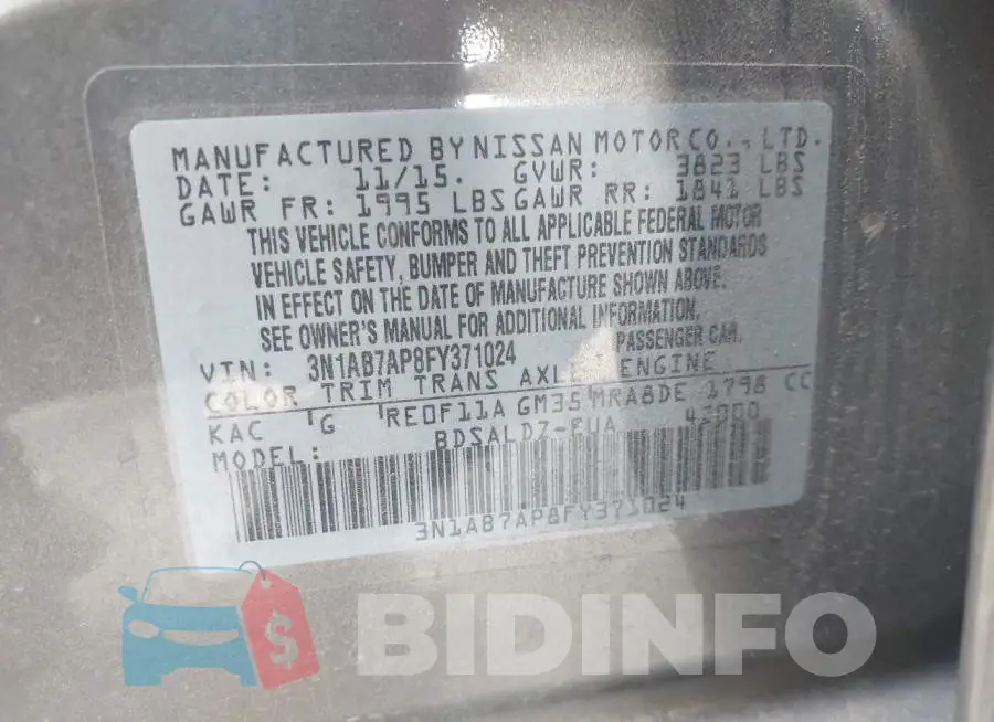 3N1AB7AP8FY371024 Photo# 9