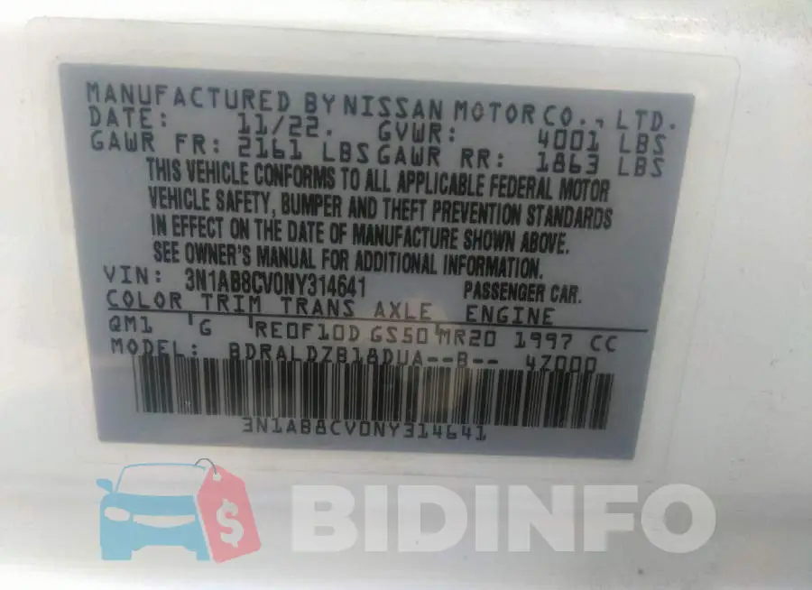 3N1AB8CV0NY314641 Photo# 9