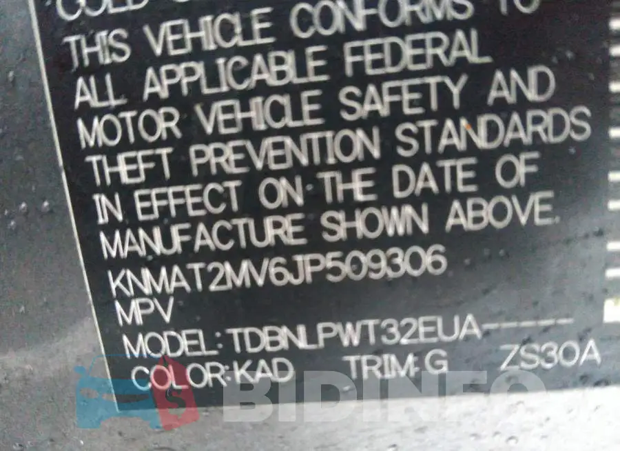 KNMAT2MV6JP509306 Photo# 9