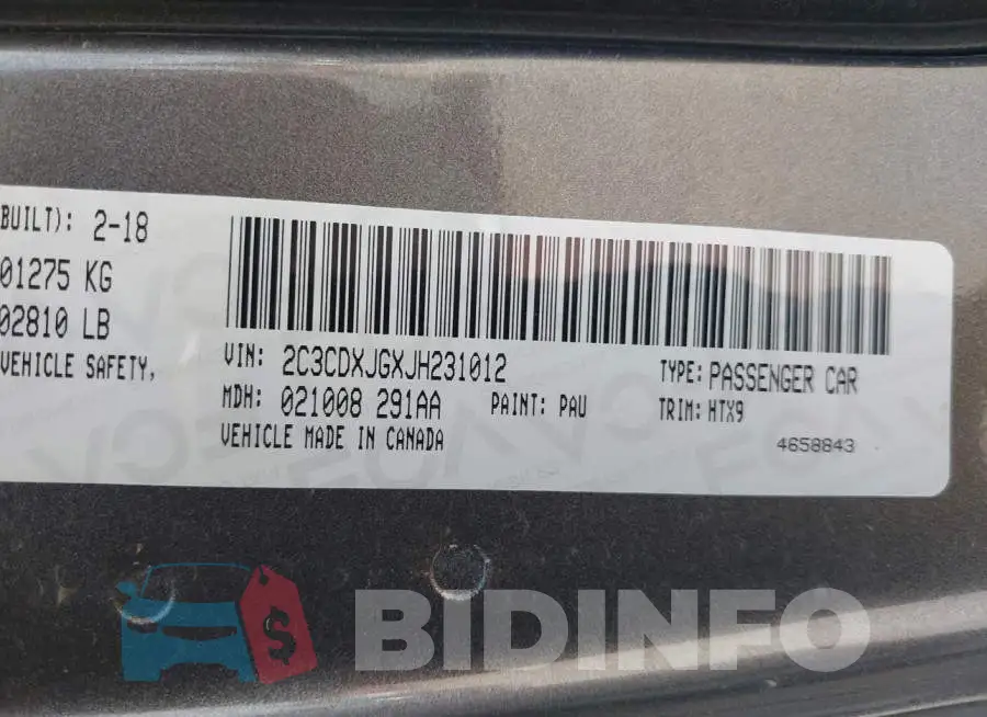 2C3CDXJGXJH231012 Photo# 9