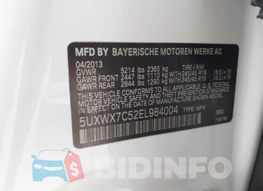 5UXWX7C52EL984004 Photo# 9