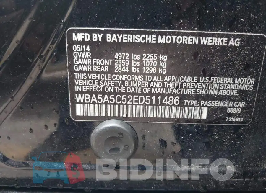 WBA5A5C52ED511486 Photo# 9