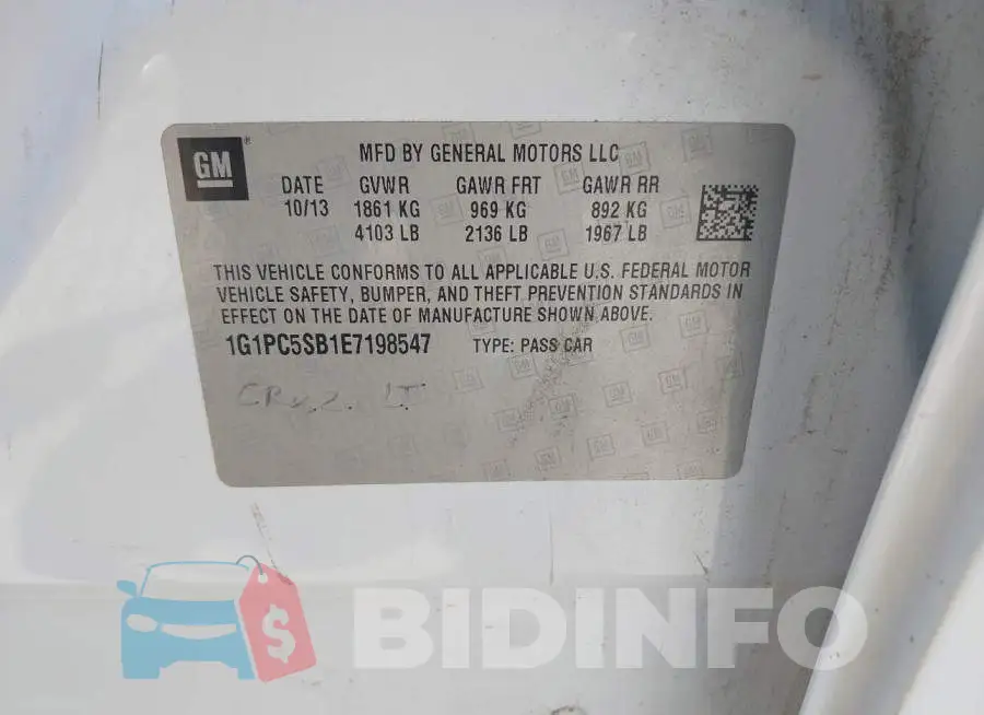 1G1PC5SB1E7198547 Photo# 9