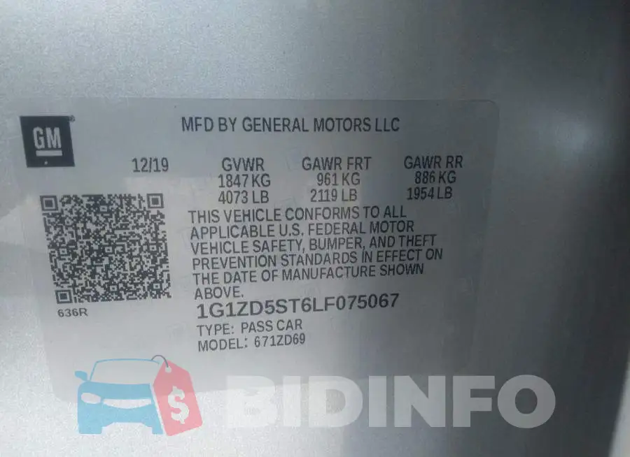 1G1ZD5ST6LF075067 Photo# 9