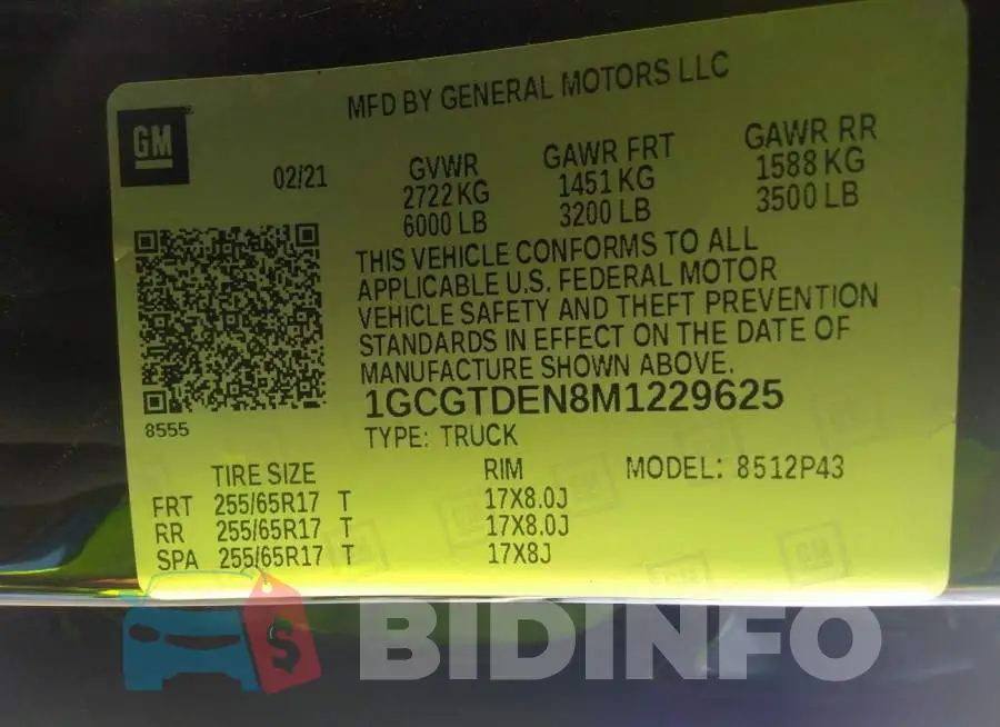 1GCGTDEN8M1229625 Photo# 9