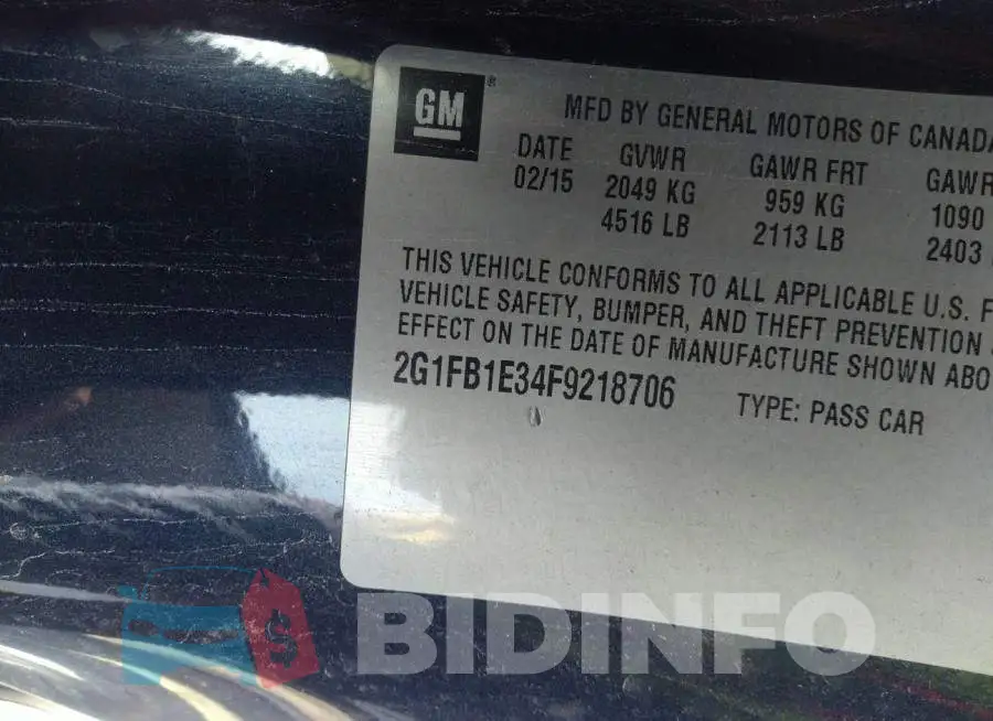 2G1FB1E34F9218706 Photo# 9