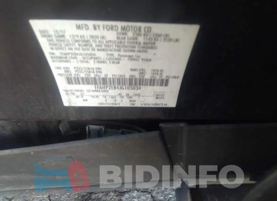 1FAHP2E84JG105034 Photo# 9